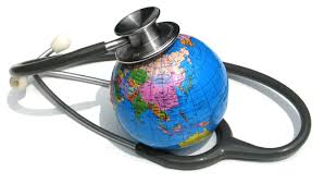 a stetoscope and an earth globe